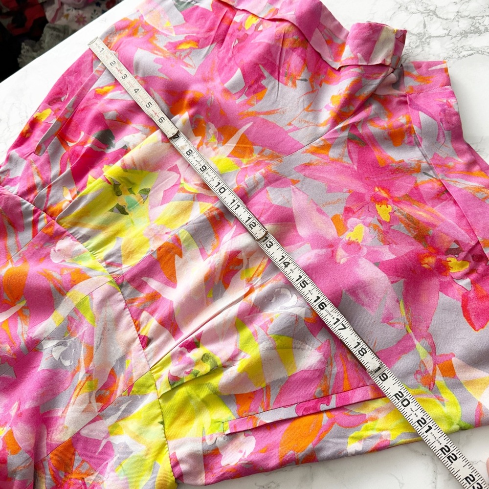 Trina Turk Marcel Pink Floral Strapless Romper Sweetheart Neckline Womens Size 6 - Picture 13 of 14